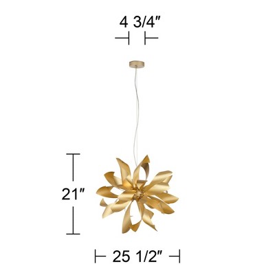 Baldwin Gold Orb Floral 6-Light Modern Pendant Chandelier