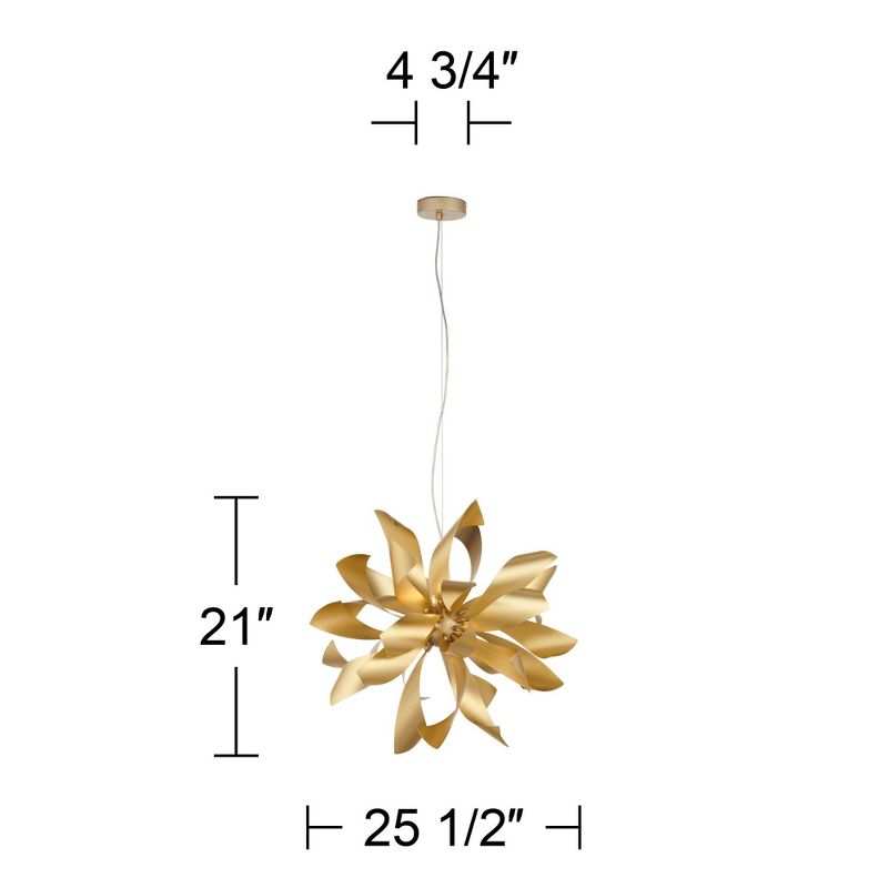 Possini Euro Design Baldwin Gold Pendant Chandelier 25 1/2" Wide Modern Orb Floral 6-Light Fixture for Dining Room House Foyer Kitchen Island Entryway, 4 of 10