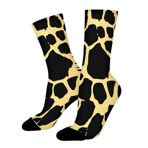 Gold Leopard Pattern Women Printed Crew Socks Funny Funky Socks Soft Polyester Novelty Gifts for Artists Men - 1 of 1