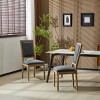 Set of 2 Rustic Dining Chairs with Upholstered Seat and Back,Fluted Wood Legs for Farmhouse Dining Room-Cuddlewood - 2 of 4