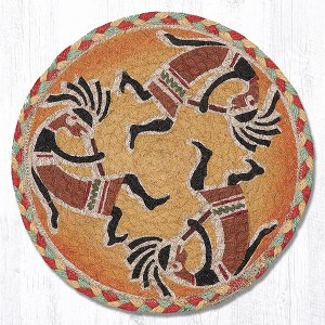 Earth Rugs Southwestern Kokopelli Printed Round Trivet 10" Table Protector - 1 of 3