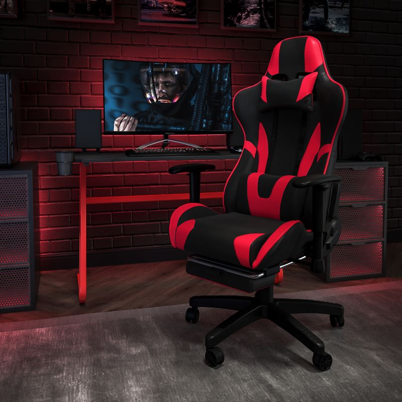 Flash Furniture Gaming Desk and Footrest Reclining Gaming Chair Set with Cup Holder and Headphone Hook, 3 of 13