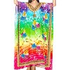 LA LEELA Women's House Daily Routine Evening Wear Loungewear Maxi Kaftan Casual Long Slit Dress Caftan Dresses for Women One Size Multicolored, Floral - 4 of 4