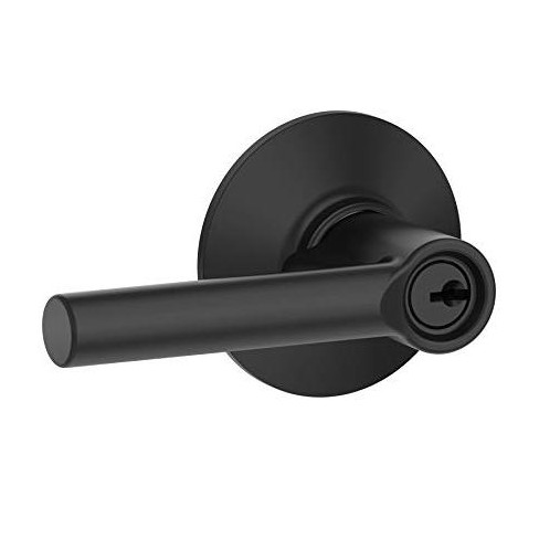 Schlage Broadway Matte Black Keyed Entry Lever 1-3/4 In. : Target