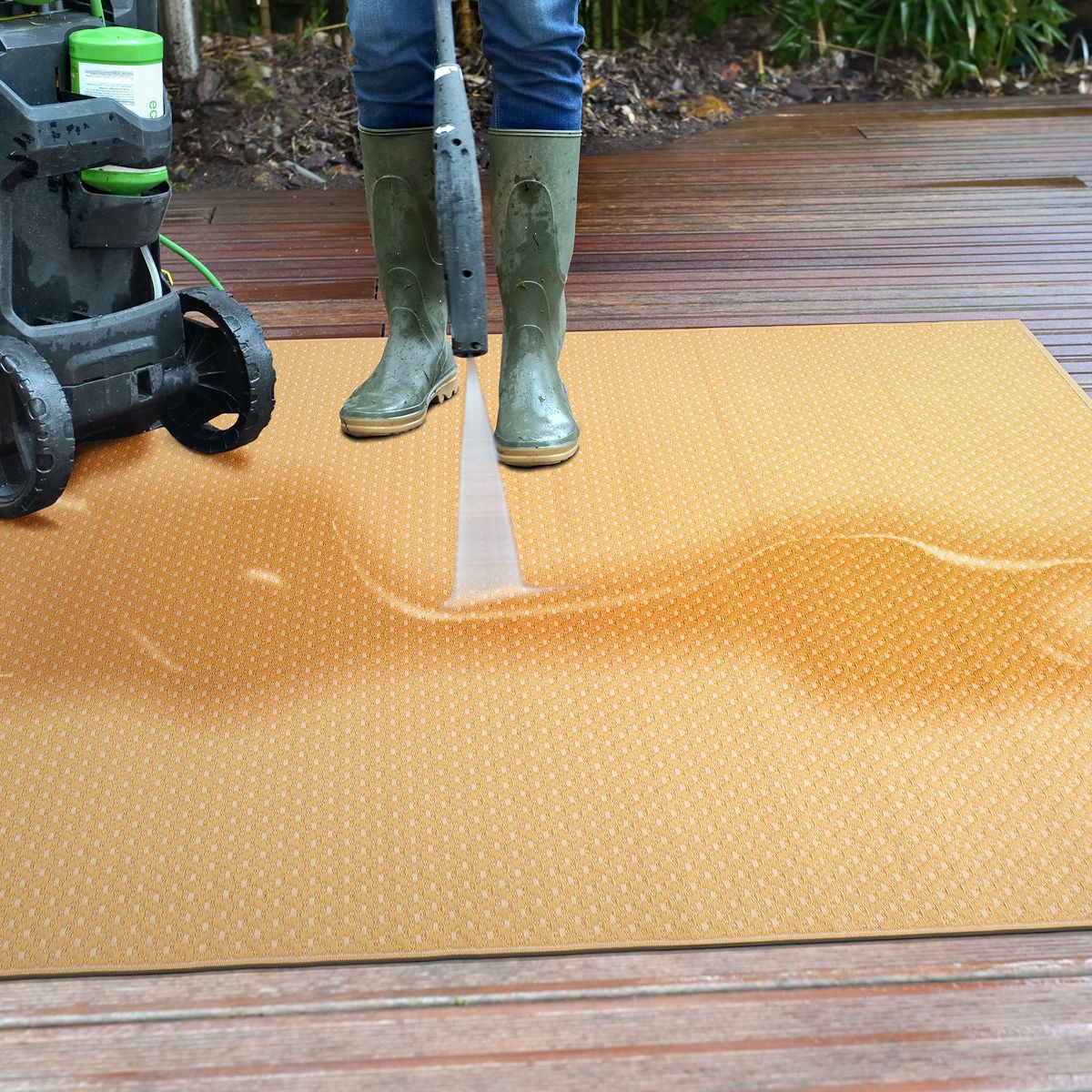 World Rug Gallery Contemporay Solid Reversible Plastic Indoor and Outdoor Picnic Mat, Camping Rug, RV Rug:  Geometric,  UV-Resistant,  Flat Pile - thumbnail 10
