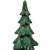 Northlight Carved Glittery Trees Christmas Decorations - Set of 2 - Green - 4 of 4