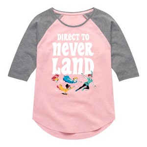 Girls' - Disney - Peter Pan Shirt Tail Raglan Graphic T-shirt - 1 of 3