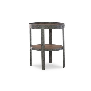Barley Mixed Material Side Table Wood/Metal - Powell Company, Silver