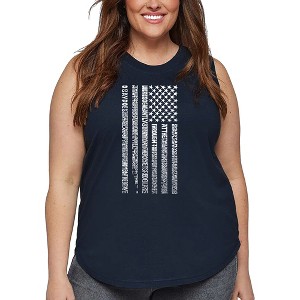 LA Pop Art Women's Word Art Tank Top - National Anthem Flag - 1 of 4