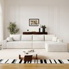 TiramisuBest 107" Cloud Sectional Sofa with Ottoman, Modern Minimalist U-Shaped Deep Seat Couch, Plush Corduroy Upholstery, No Assembly, White - 2 of 4