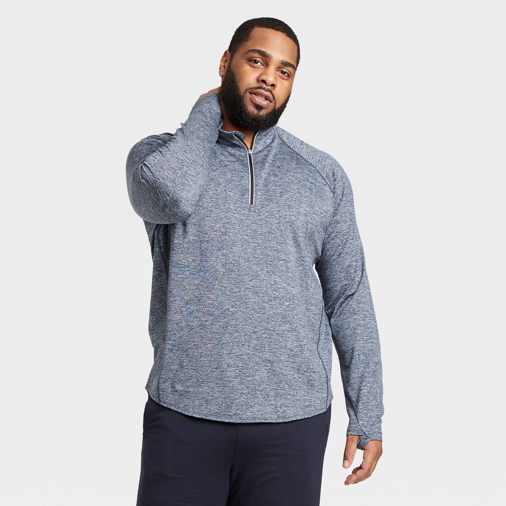 Men's Premium Layering Quarter Zip Pullover - All in Motion Navy XXL, Men's, Blue was $30.0 now $19.5 (35.0% off)
