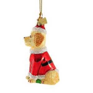 Kurt S. Adler 3.5 Inch Dog In Santa Suit Christmas Best Friend Tree Ornaments - 1 of 3