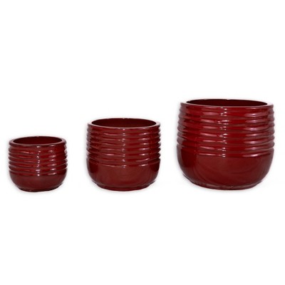 Wooakway 22" Dia Outdoor Indoor Ceramic Planter Pot Decorative Planter with Drainage Hole Patio Flower Pot