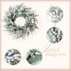 24 - Inch White Wreath Front Door Rustic Farmhouse Winter Wreath White Berry Fir Pine Needle Indoors Outdoors Porches - 2 of 4