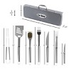 BBQ Grill Accessories Kit - 19-Piece Stainless-Steel Grilling Tools Set with Carrying Case - Camping Utensils for Summer Outdoor Cooking by Chef Buddy - image 4 of 4