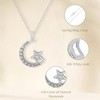 GILDED 1/10 Cttw Necklace in 10KT White Gold or 14KT Yellow Gold Over Sterling Silver, Moon & Star Pendant, Natural Round-Cut Diamond, 18" Cable Chain - 2 of 4