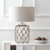 26.5" Glass and Rope Mer Table Lamp (Includes LED Light Bulb) Brown - JONATHAN Y: Coastal Style, UL Listed, Linen Shade - 3 of 4