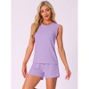 INSPIRE CHIC Women's Waffle Knit Crew Neck Sleeveless Tank Top with Shorts Lounge Sets - 3 of 4