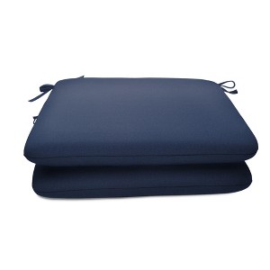 Casual Cushion Solid Sunbrella Fabric 2-Piece Indoor/Outdoor Seat Pad Cushion - 1 of 4