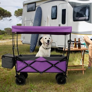 GDFStudio Michelle Folding Steel Wagon with Mosquito Net Cover and Adjustable Handle - 1 of 4