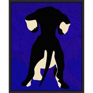 Amanti Art Blue Backdrop Dog Silhouette by Kintsugi99  Framed Canvas Wall Art - 1 of 4