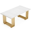 Resenkos Computer Desk, Office Desk, Study Desk,70.9" Executive Desk, Modern Office Computer Desk Conference Table,White & Gold - 4 of 4