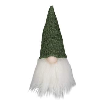 Northlight 11" LED Lighted Plush Green Knit Gnome Christmas Figure