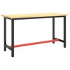vidaXL Work Bench Frame Matte Black and Matte Red 55.1"x19.7"x31.1" Metal - 2 of 4