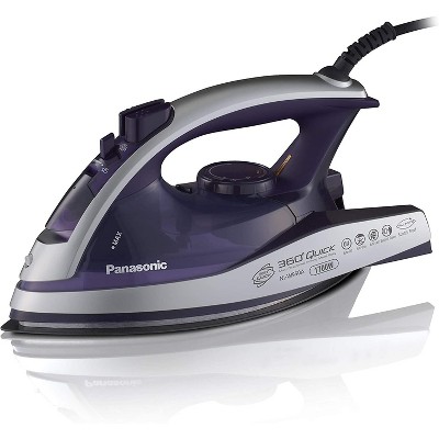 Panasonic Dry and Steam Iron with Alumite Soleplate, Temperature Dial and  Safety Auto Shut Off – 1700 Watt Multi Directional Iron – NI-W950A, Purple