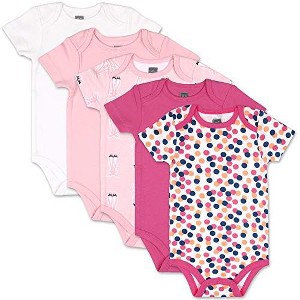 The Peanutshell Baby Girl Short Sleeve Bodysuits, 5-Pack, Dots & Ballet Slippers, Newborn to 24 Months - 1 of 4