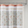 CAVINAS Cotton Shower Curtain with Printed Patchwork Multi-Pattern Design, OEKO-TEX Certified Machine-Washable Fabric - 2 of 4