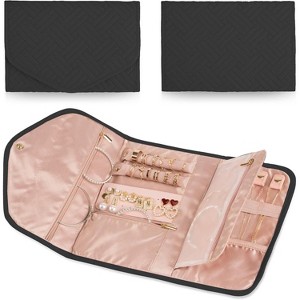 Anti-Tangle Foldable Small Jewelry Roll Travel Case Accessory for Necklaces, Earrings, Rings, Bracelets, Watches - 1 of 4