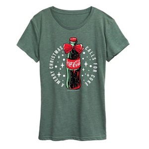 Women's - Coca-Cola - Happy Holidays Bottle Short Sleeve Graphic T-Shirt - 1 of 3