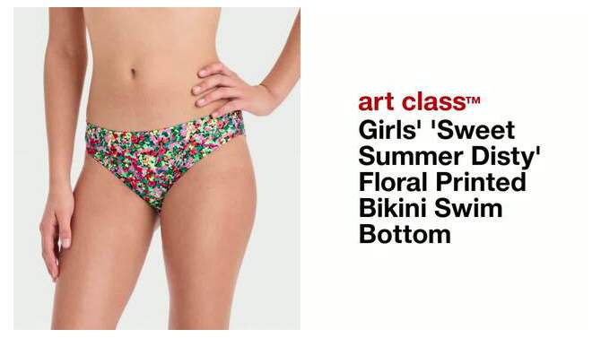 Girls&#39; &#39;Sweet Summer Disty&#39; Floral Printed Bikini Swim Bottom - art class&#8482;, 2 of 5, play video