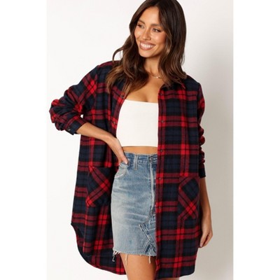 Petal And Pup Womens Lilith Plaid Shacket - Red S : Target