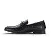 Ferro Aldo Mens Declan MFA19752 Alligator Skin Texture Moc-Toe Penny Loafers with Decorative Buckle - 4 of 4