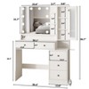 Makeup Vanity Desk with Lighted Mirror and Power Strip, 3 Lighting Modes - 2 of 4