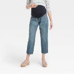 Over Belly Cropped Vintage Straight Maternity Jeans - Isabel Maternity by Ingrid & Isabel™ Medium Blue