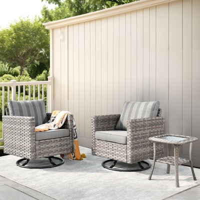 XIZZI Premium Outdoor Swivel Chair Sofa Set in 7 Colors, Modular Patio Seating with Swivel Chairs, Add-Ons Like Coffee Table and Fire Pit