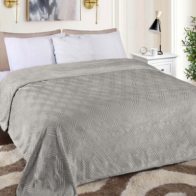 Diamond Flannel Embossed Fleece Blanket by Blue Nile Mills