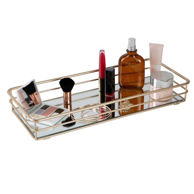 Vanity Tray with Mirror Gold - Elle D&#233;cor, 3 of 8