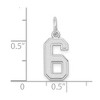 Black Bow Jewelry 14k White Gold, Jersey Collection, Small Number 6 Pendant - 4 of 4