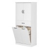 Storage Cabinet With Drawer,2 Laundry Baskets And Shelves,Indoor Furniture,Bathroom Storage Cabinet With Multi-Functional Storage Space-Maison Boucle - 4 of 4