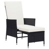 vidaXL 2 Piece Patio Lounge Set, Black Poly Rattan Patio Furniture Set, Outdoor Lounge Set with Cushions, Includes Armchair & Tea Table - 3 of 4