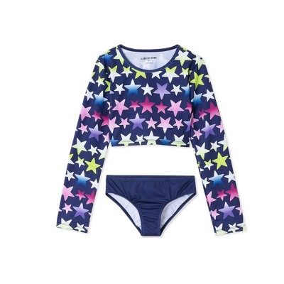 Lands' End Kids Long Sleeve Top Bikini Set Swimsuit