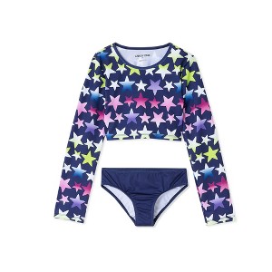 Lands' End Kids Long Sleeve Top Bikini Set Swimsuit - 1 of 3
