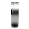 Slickblue Stainless Steel Men's Band with Clear CZ Center Stone, Silver Polished Finish, Size 6-13 - 4 of 4