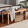 Abelia Natural Rattan and Mahogany Wood Long Accent Bench Natural Brown - Baxton Studio - 2 of 4
