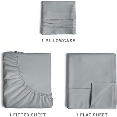 Steel Blue Twin Size Microfiber Deep Pocket Sheet Set