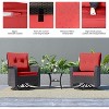ALAULM Patio Furniture Set Outdoor Swivel Gliders Rocker, Wicker Patio Bistro Set, Rocking Chair with Tempered Glass Table and Thickened Cushions - 4 of 4